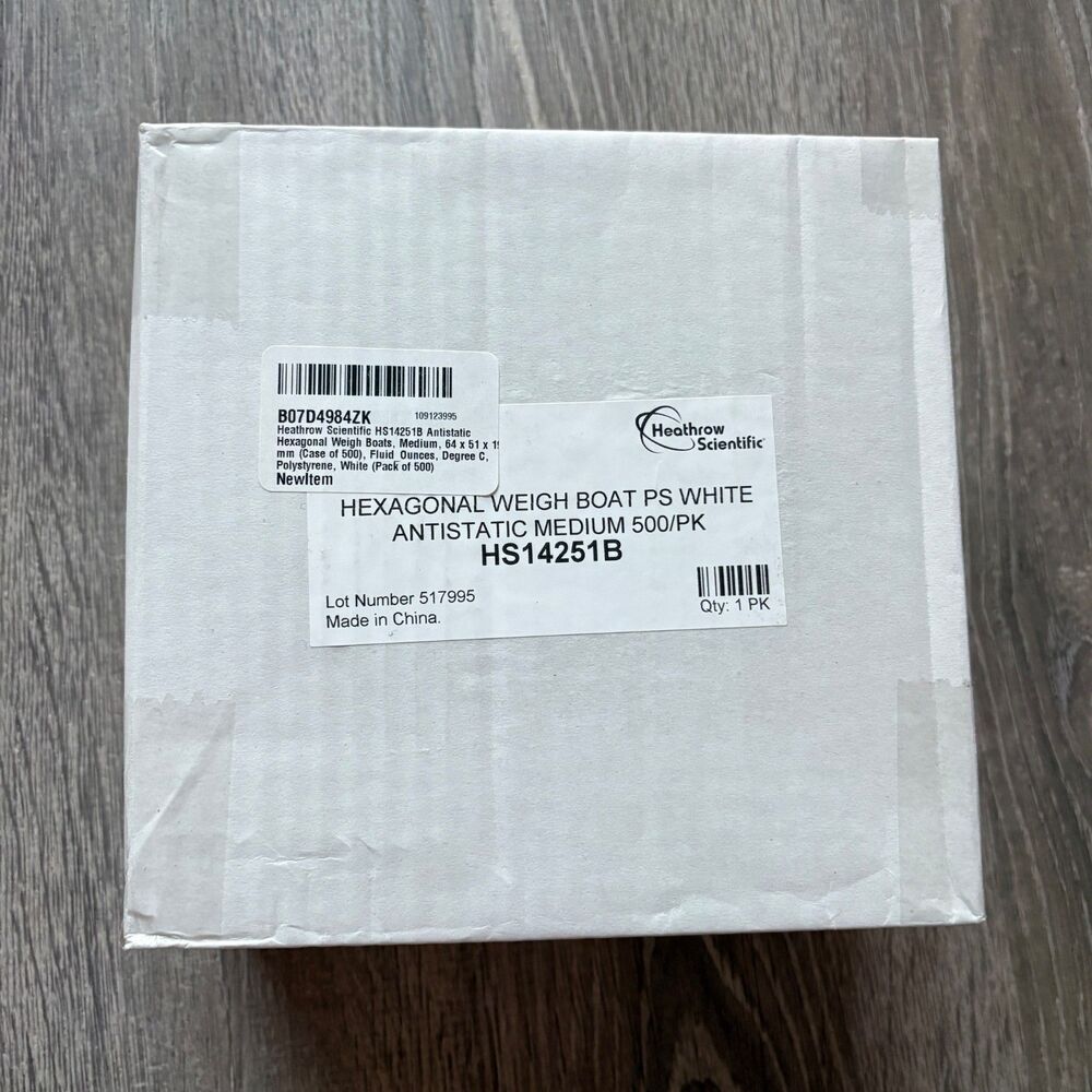 Heathrow Scientific HS14251B Antistatic Hexagonal Weigh Boats Medium 500/Pk